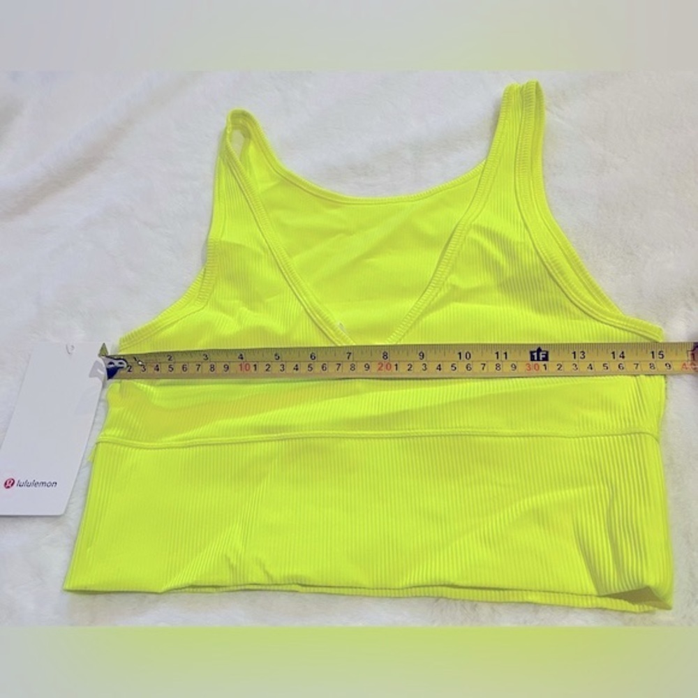 Lululemon Yellow Power Pivot Ribbed Reversible Tank Top sz 10 performance active - Picture 3 of 8